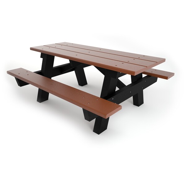 Brown 6' A-Frame Table with Black Frame